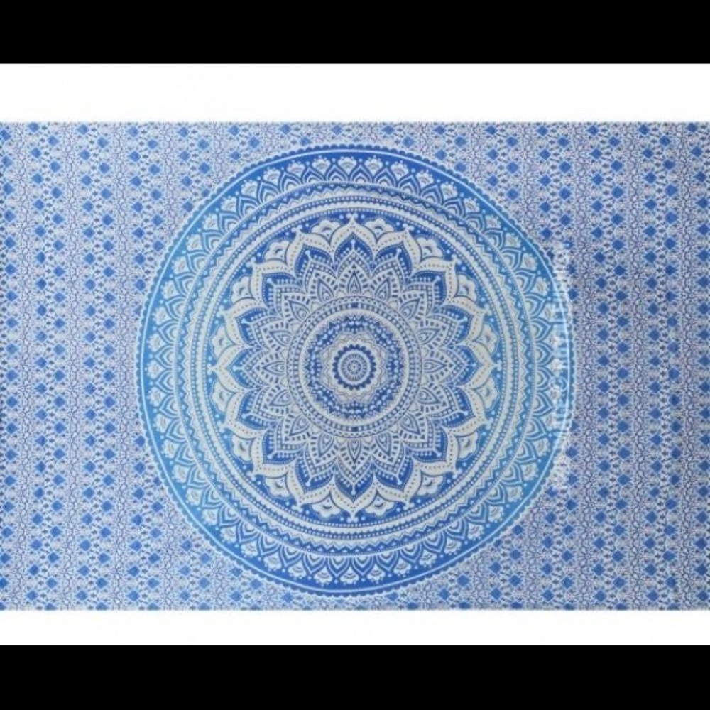Blue mandala tapestry
